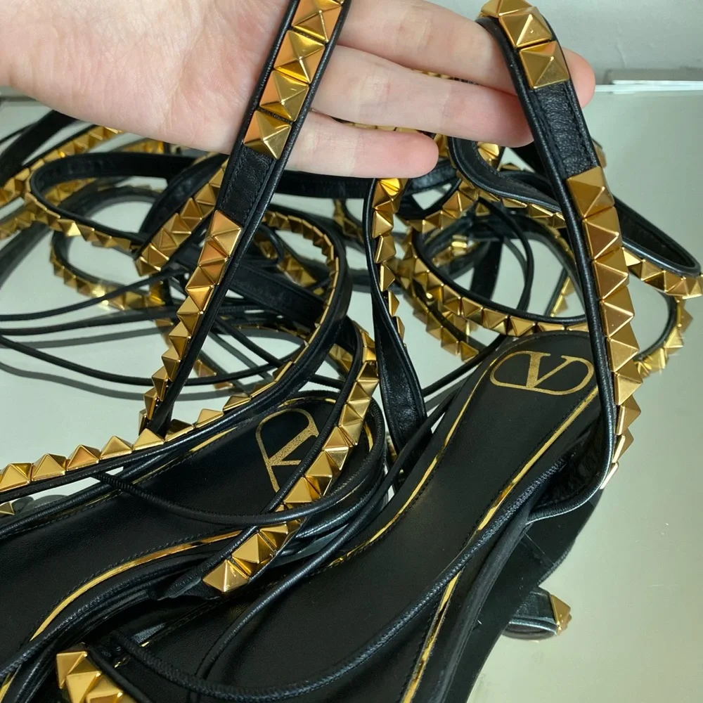 VALENTINO GARAVANI No Limit Rockstud Ankle-wrap Gladiator Sandals $1,900